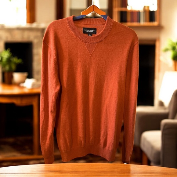 Banana Republic Men’s Wool Cashmere Sweater Orange Rust Size Large